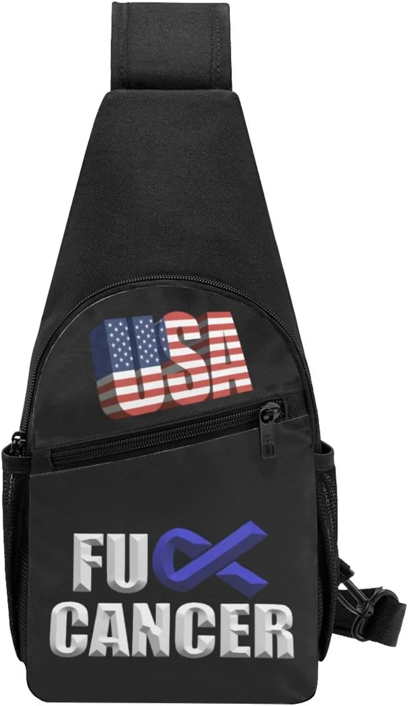 Fuck Prostate Cancer，Fashion One-Shoulder Bag，Anti-Theft Crossbody Shoulder Chest Bag