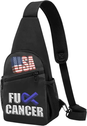 Fuck Prostate Cancer，Fashion One-Shoulder Bag，Anti-Theft Crossbody Shoulder Chest Bag