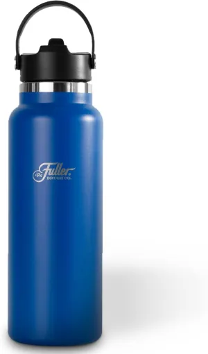 Fuller Stainless Steel Water Bottle with Straw Lid – BPA-Free, Sweat-Proof, Leak-Proof Travel Mug – Double Wall Insulated for Hot & Cold Drinks – Carry Handle (Mazarine Blue, 40 Oz.)