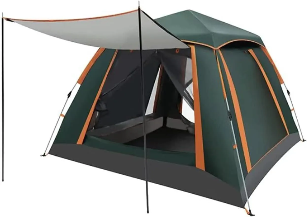 Fully Automatic Quick-Open Camping Tent, Rainproof & Sunscreen, Portable Folding Tent for 5-8 People, 3-Second Setup (Dark Green, 240x240x145cm)