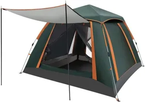 Fully Automatic Quick-Open Camping Tent, Rainproof & Sunscreen, Portable Folding Tent for 5-8 People, 3-Second Setup (Dark Green, 240x240x145cm)