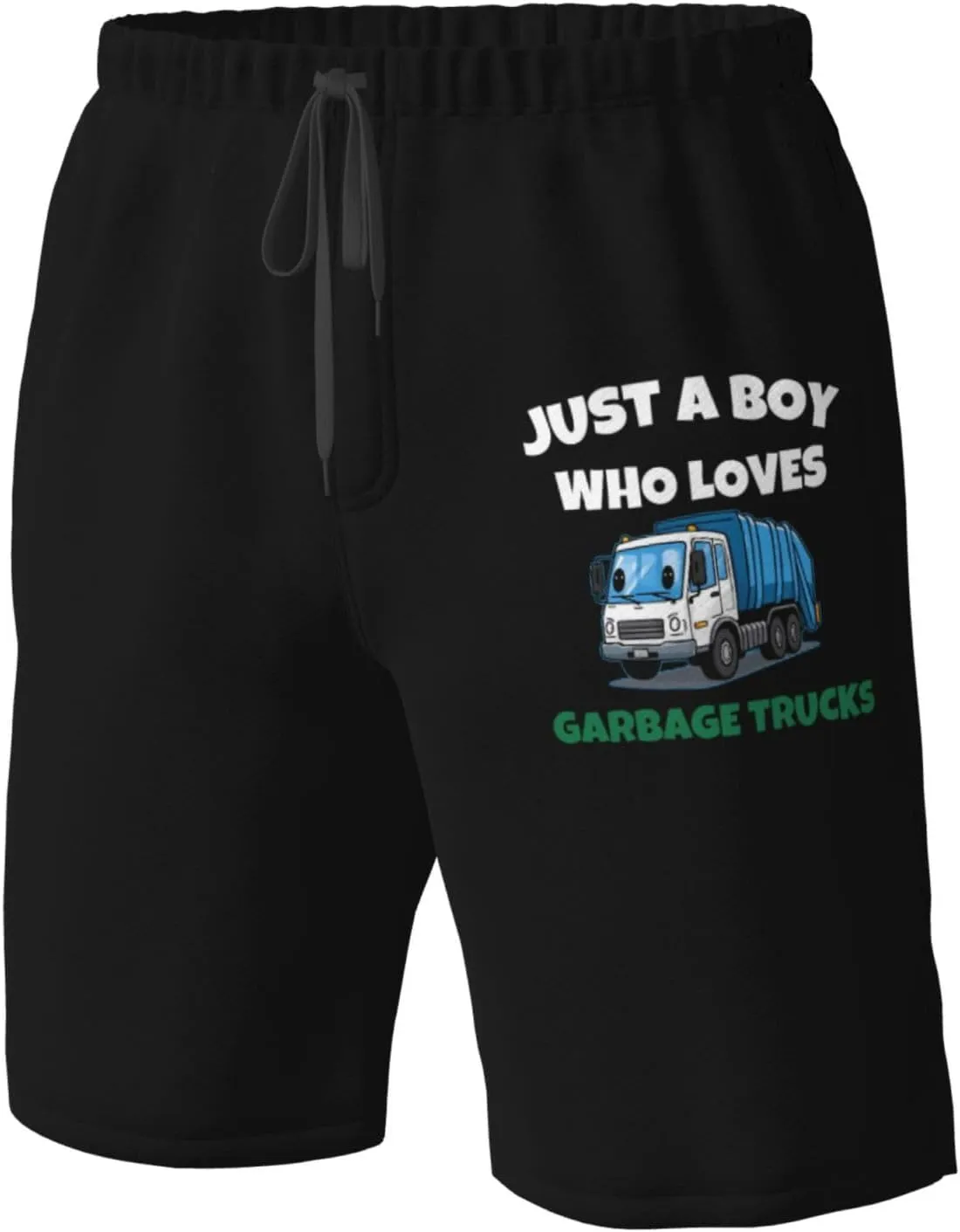 Funny Garbage Truck Mens Swim Trunks 7 Inch Quick Dry Board Shorts with Mesh Lining Fit Surf Shorts with Pockets