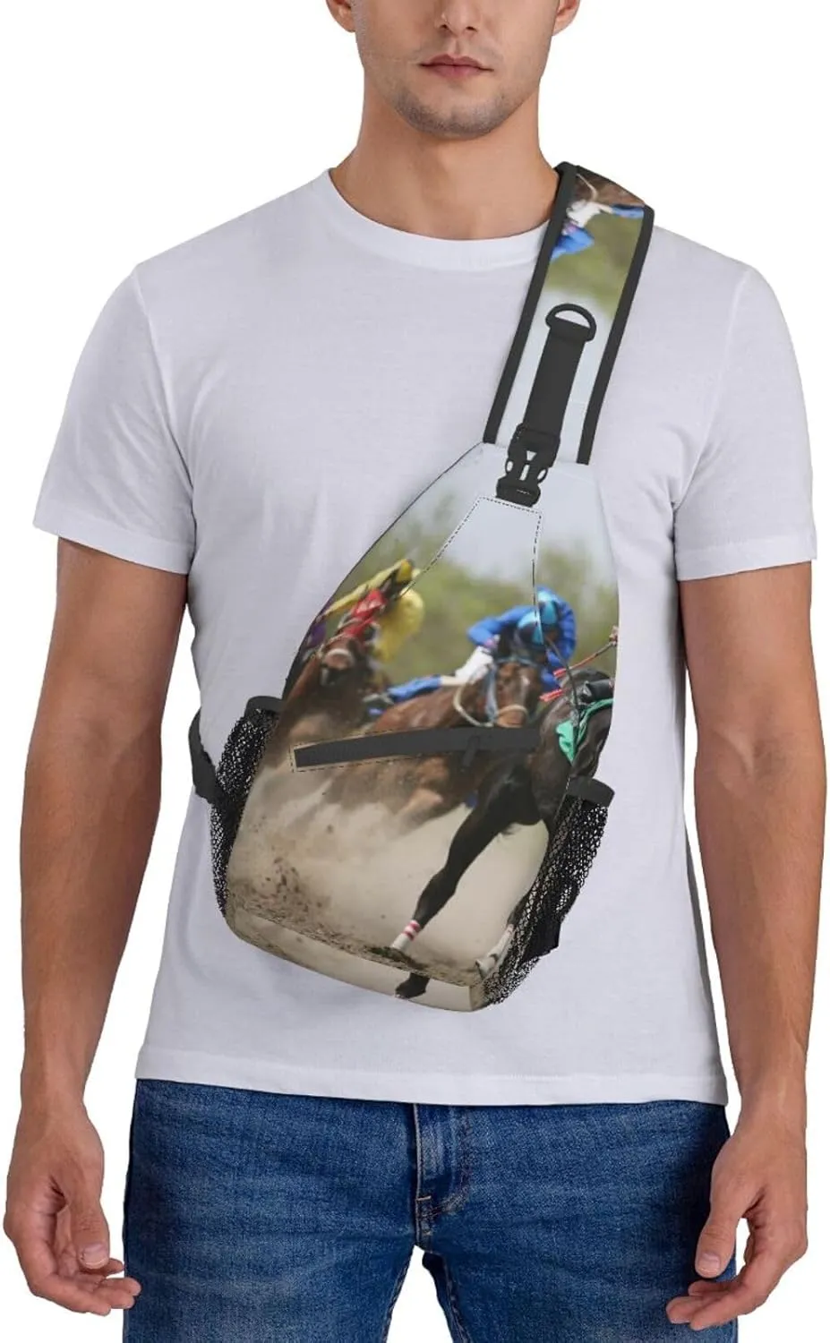 Funny Horse Crossbody Bag Horse Shoulder Bag Backpack Animal Sling Bag Chest Casual Daypack for Outdoor