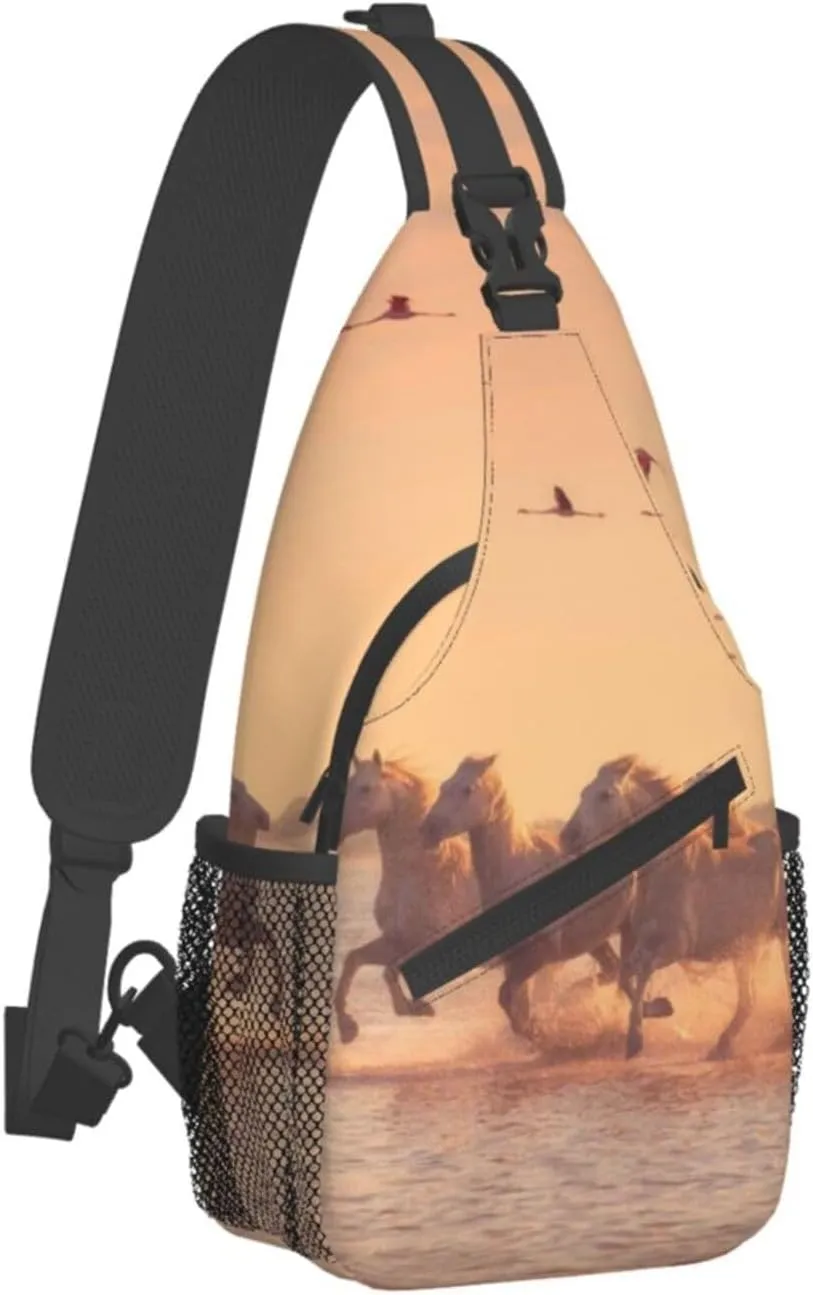 Funny Horse Crossbody Bag Horse Shoulder Bag Backpack Animal Sling Bag Chest Casual Daypack for Outdoor