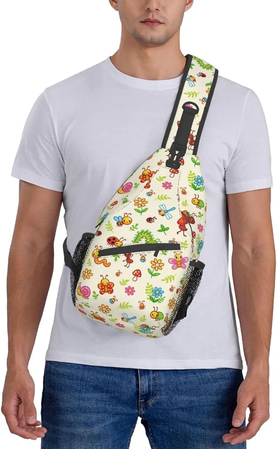Funny Insects Crossbody Bag Insects Shoulder Bag Backpack Cute Sling Bag Chest Casual Daypack for Outdoor