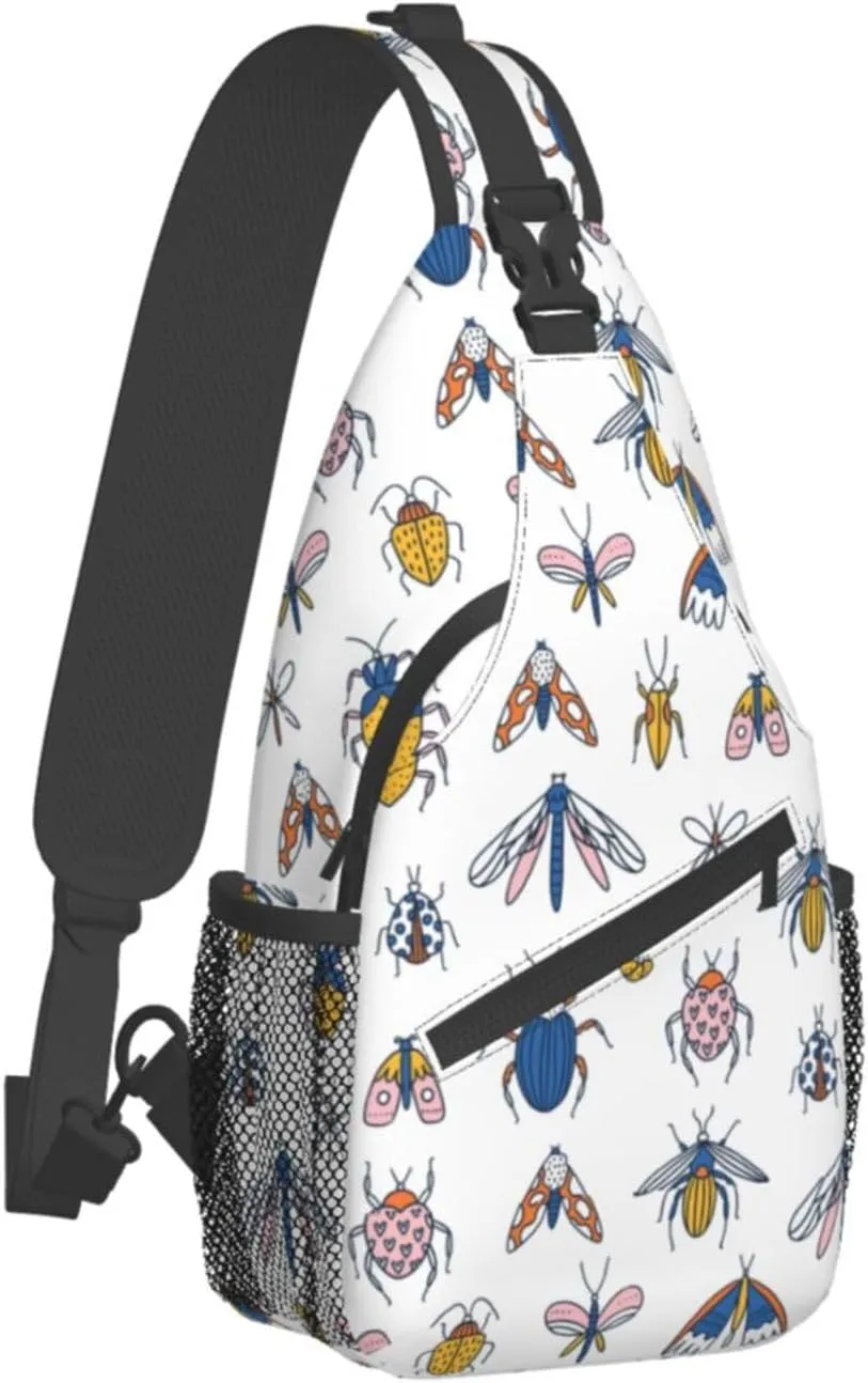 Funny Insects Crossbody Bag Insects Shoulder Bag Backpack Cute Sling Bag Chest Casual Daypack for Outdoor