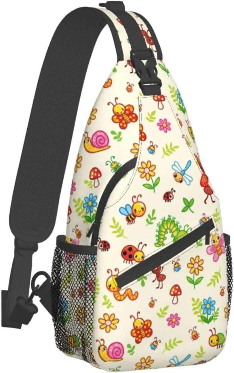 Funny Insects Crossbody Bag Insects Shoulder Bag Backpack Cute Sling Bag Chest Casual Daypack for Outdoor