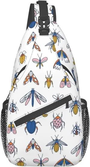 Funny Insects Crossbody Bag Insects Shoulder Bag Backpack Cute Sling Bag Chest Casual Daypack for Outdoor