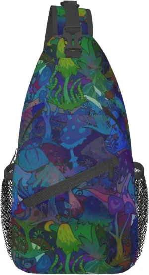 Funny Mushroom Crossbody Bag Mushroom Shoulder Bag Backpack Plant Sling Bag Chest Casual Daypack for Outdoor