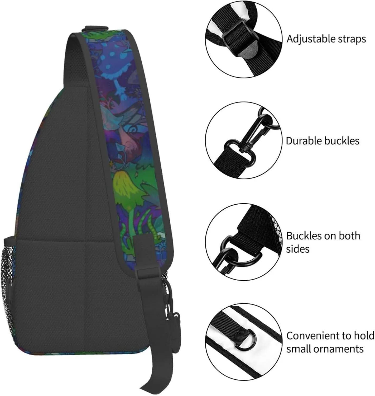 Funny Mushroom Crossbody Bag Mushroom Shoulder Bag Backpack Plant Sling Bag Chest Casual Daypack for Outdoor