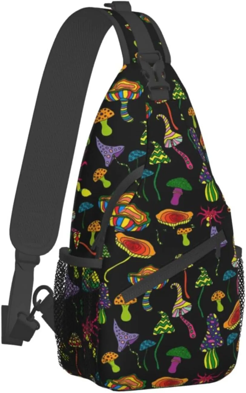 Funny Mushroom Crossbody Bag Mushroom Shoulder Bag Backpack Plant Sling Bag Chest Casual Daypack for Outdoor