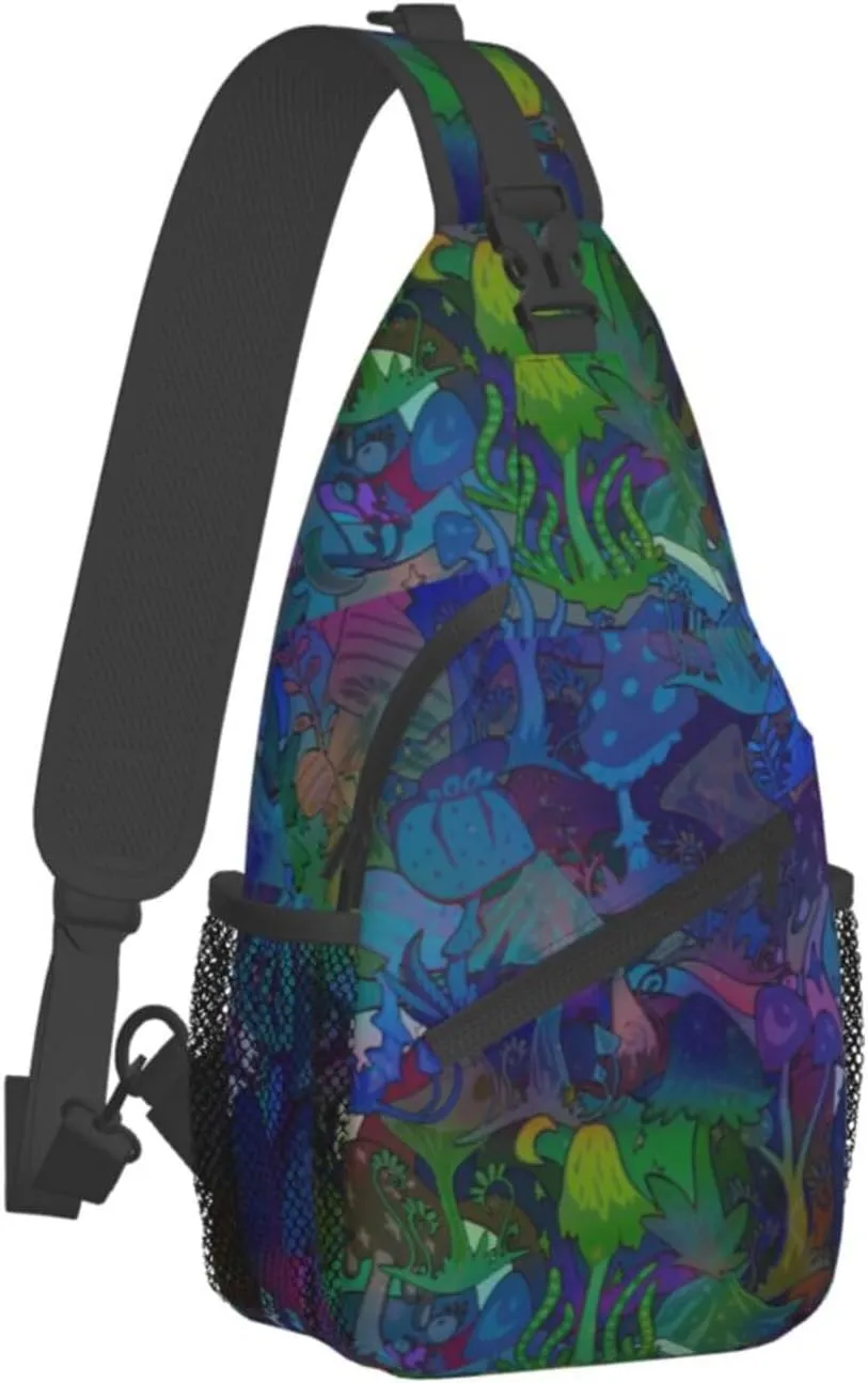 Funny Mushroom Crossbody Bag Mushroom Shoulder Bag Backpack Plant Sling Bag Chest Casual Daypack for Outdoor