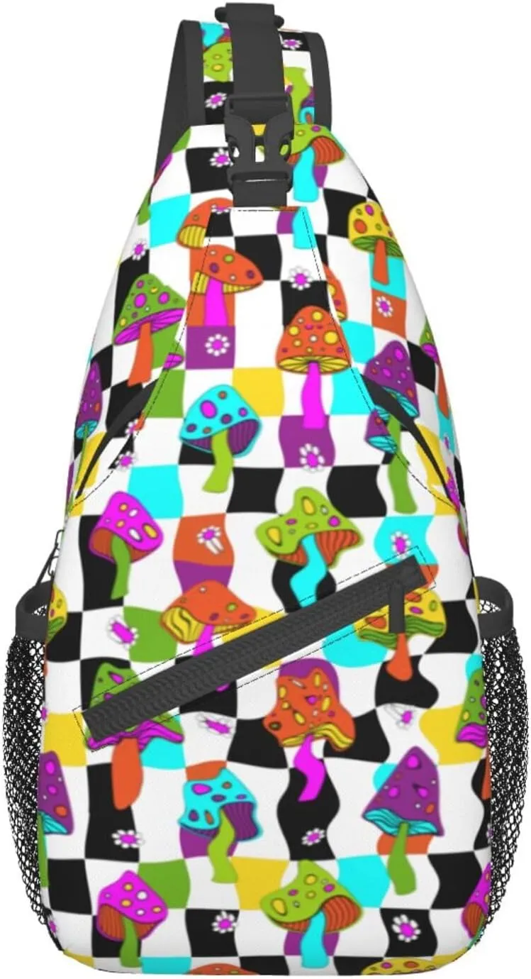 Funny Mushroom Crossbody Bag Mushroom Shoulder Bag Backpack Plant Sling Bag Chest Casual Daypack for Outdoor