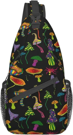 Funny Mushroom Crossbody Bag Mushroom Shoulder Bag Backpack Plant Sling Bag Chest Casual Daypack for Outdoor