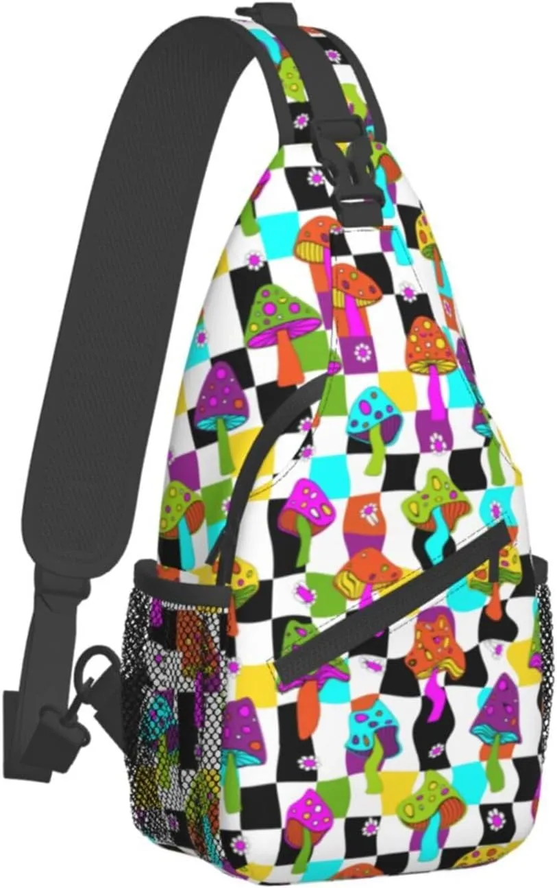 Funny Mushroom Crossbody Bag Mushroom Shoulder Bag Backpack Plant Sling Bag Chest Casual Daypack for Outdoor