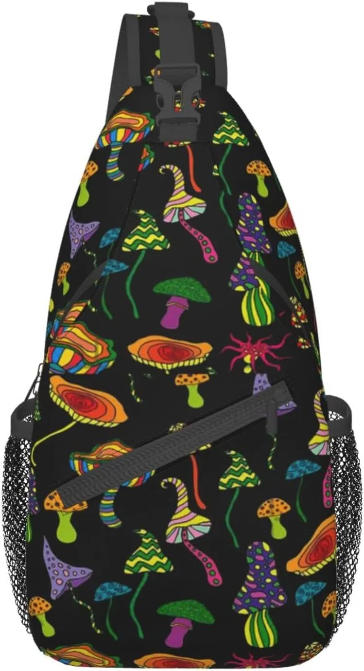 Funny Mushroom Crossbody Bag Mushroom Shoulder Bag Backpack Plant Sling Bag Chest Casual Daypack for Outdoor