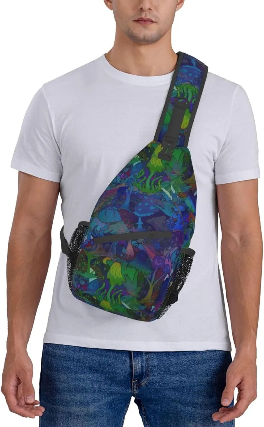 Funny Mushroom Crossbody Bag Mushroom Shoulder Bag Backpack Plant Sling Bag Chest Casual Daypack for Outdoor