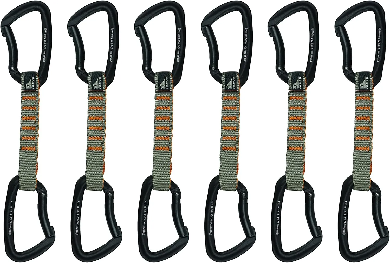 Fusion Climb 6-Pack 11cm Quickdraw Set with Techno Zoom Green Bent Gate Carabiner/Techno Zoom Apple Green Bent Gate Carabiner, Universal