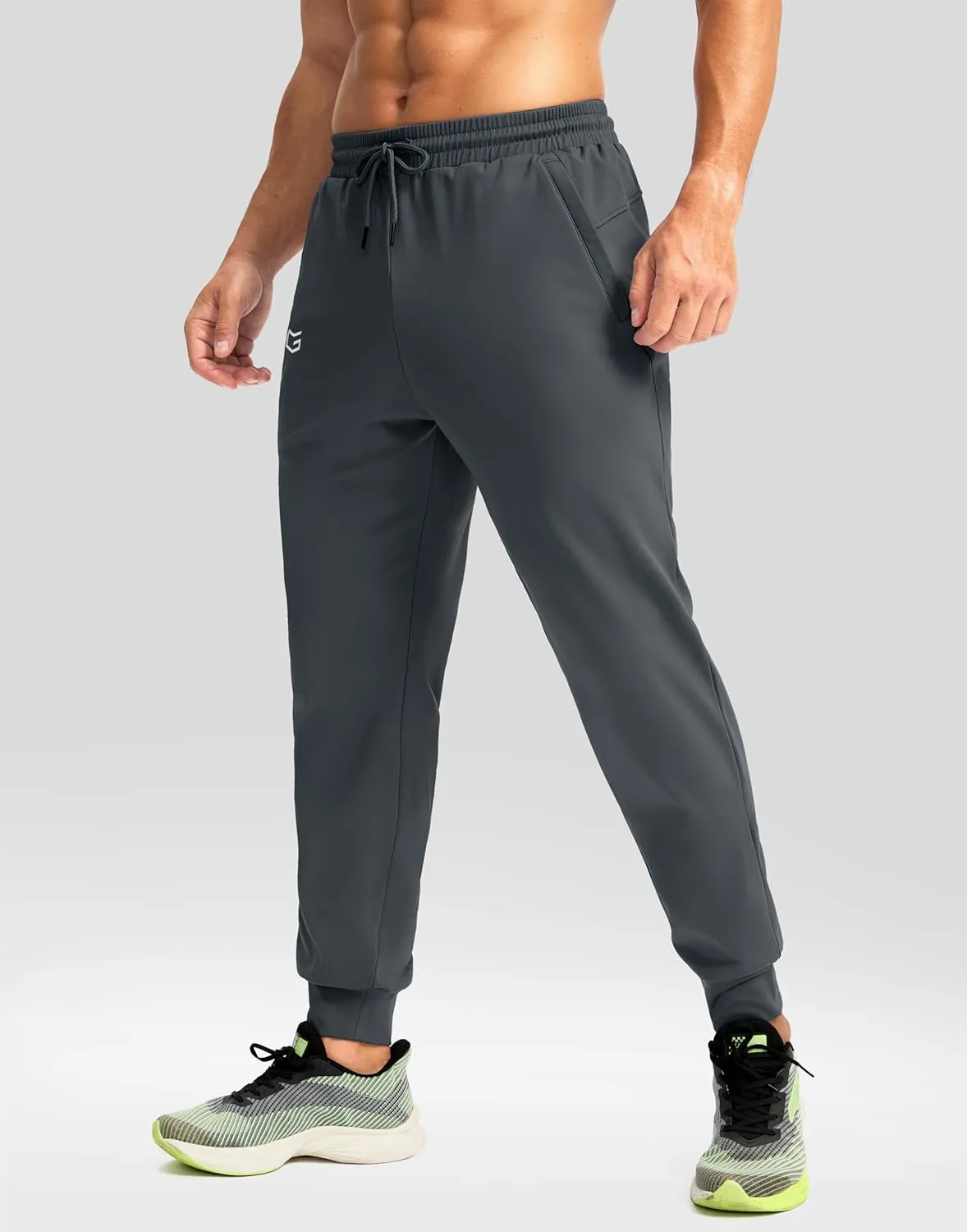 G Gradual Men's Fleece Joggers with Zipper Pockets Winter Warm Pants Water Resistant Athletic Workout Gym Sweatpants for Men