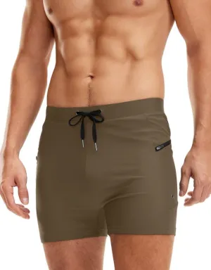 G Gradual Men's Swimsuit Trunks with Zipper Pockets Quick Dry Swimwear Bathing Suit Swim Briefs Board Shorts for Men