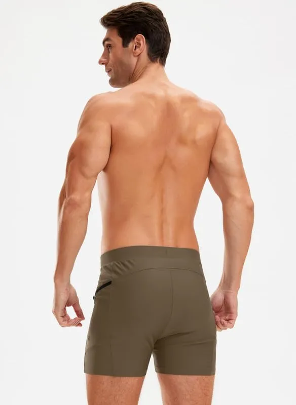 G Gradual Men's Swimsuit Trunks with Zipper Pockets Quick Dry Swimwear Bathing Suit Swim Briefs Board Shorts for Men