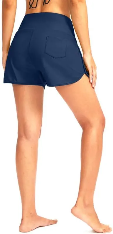 G Gradual Women's 3" High Waisted Swim Board Shorts with Pockets Quick Dry Swimsuit Bottoms Bathing Suit for Women with Liner
