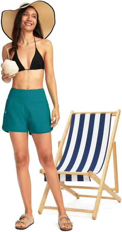 G Gradual Women's 3" High Waisted Swim Board Shorts with Pockets Quick Dry Swimsuit Bottoms Bathing Suit for Women with Liner