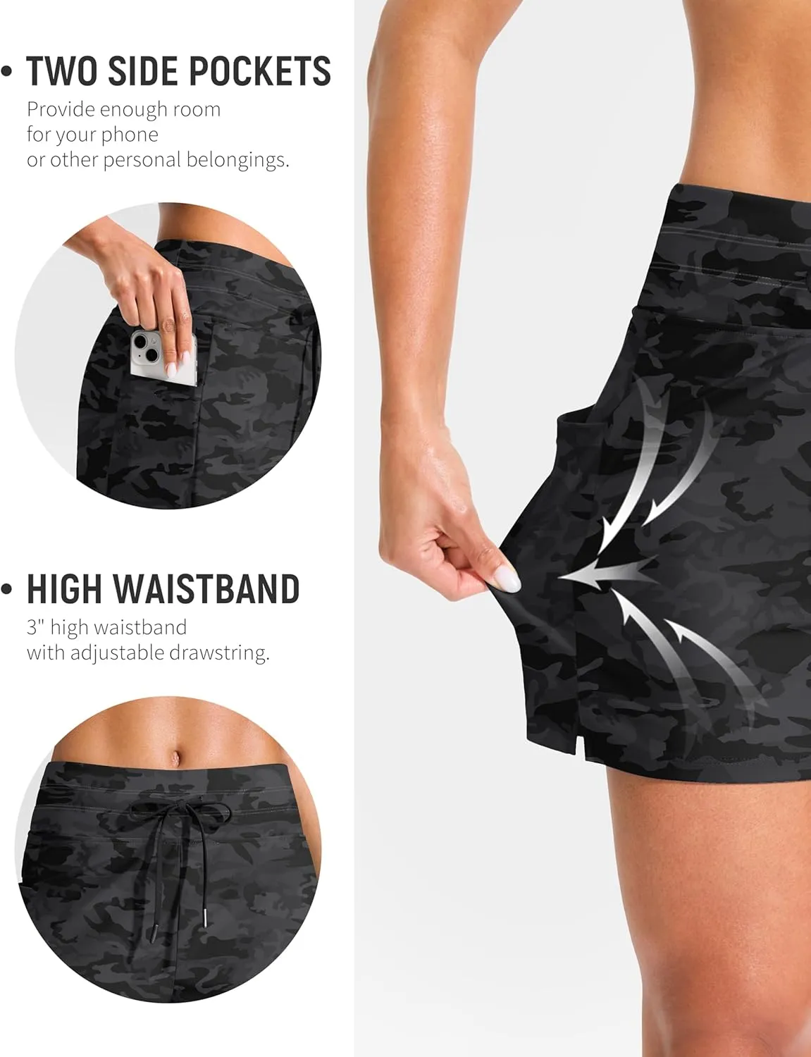 G Gradual Women's 4" High Waisted Swim Board Shorts with Pockets Quick Dry Swimming Swimsuit Bathing Suit Bottoms for Women