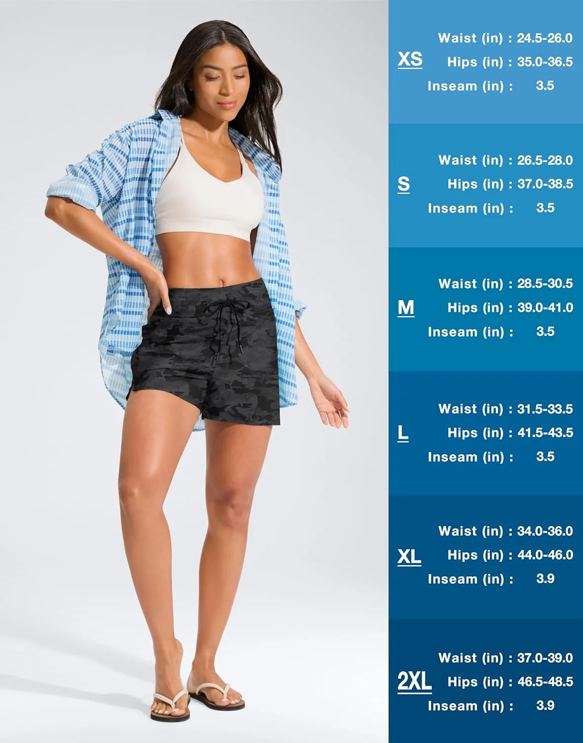 G Gradual Women's 4" High Waisted Swim Board Shorts with Pockets Quick Dry Swimming Swimsuit Bathing Suit Bottoms for Women