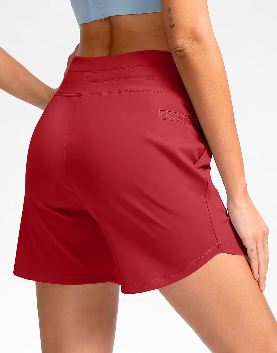 G Gradual Women's 5" Athletic Running Shorts with Zip Pockets Stretchy Quick Dry High Waisted for Workout Gym Hiking