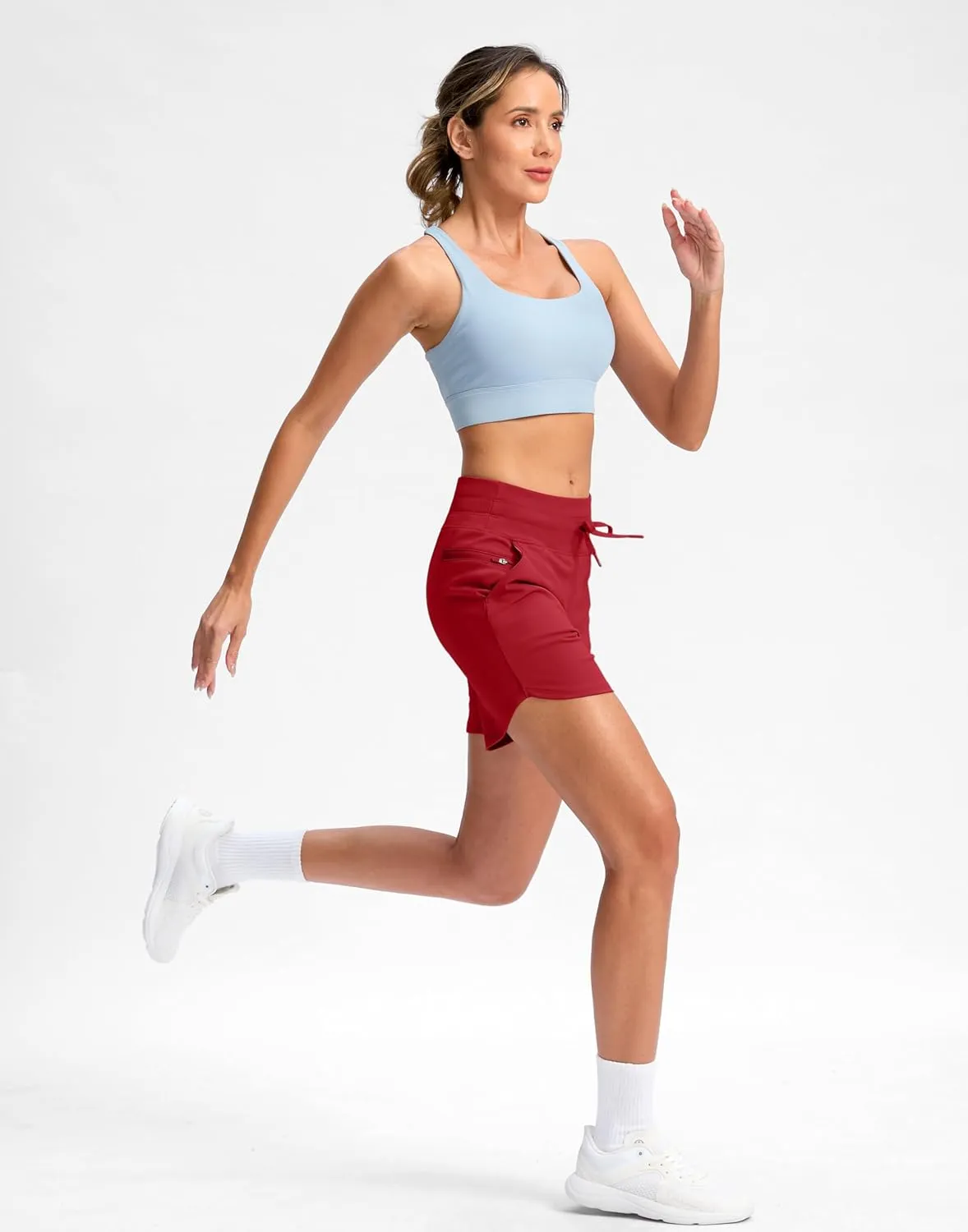G Gradual Women's 5" Athletic Running Shorts with Zip Pockets Stretchy Quick Dry High Waisted for Workout Gym Hiking