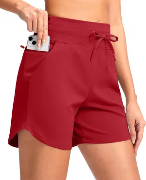 G Gradual Women's 5" Athletic Running Shorts with Zip Pockets Stretchy Quick Dry High Waisted for Workout Gym Hiking