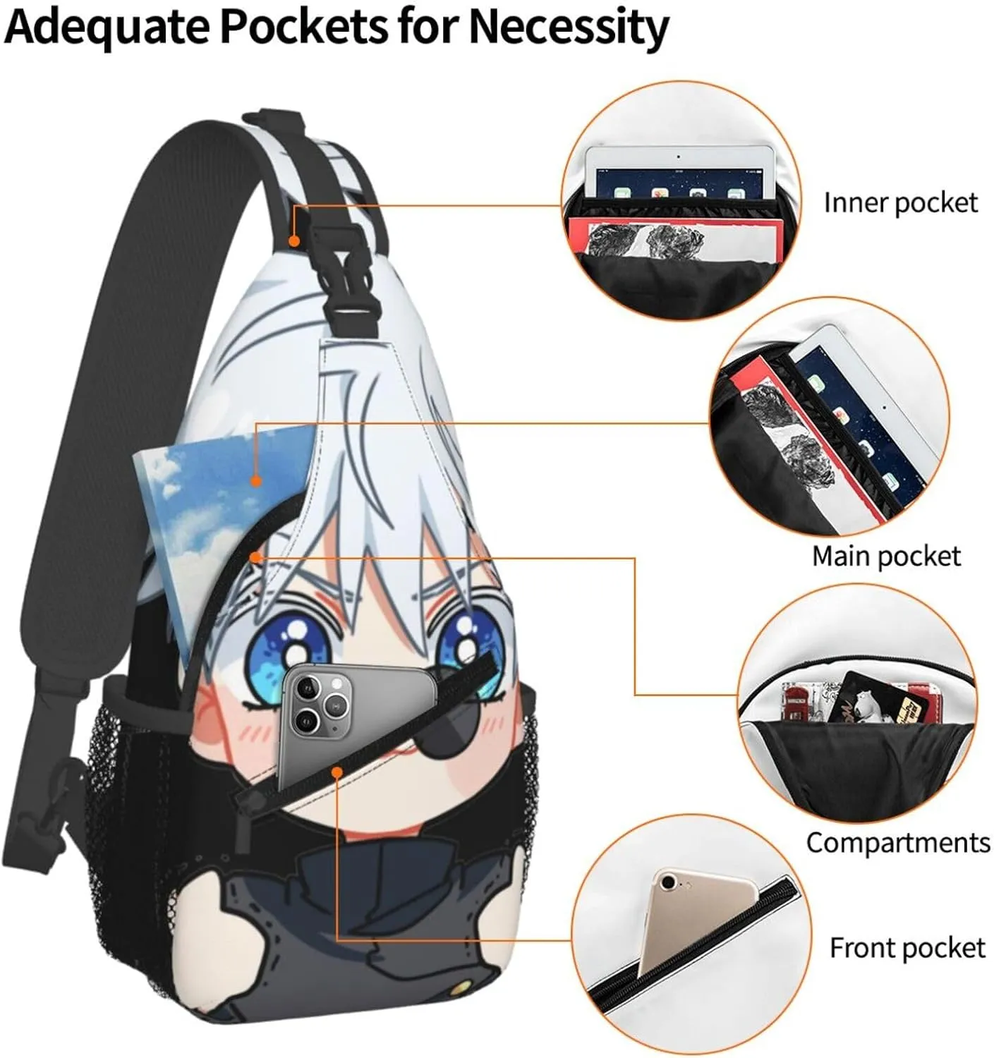 G-ojo Satoru Crossbody Bag Sling Shoulder Backpack for Outdoor Travel,Sports,Camping,Hiking,Shoulder Bags