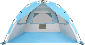 G4Free Deluxe XL Pop Up Beach Tent, 3-4 Persons Easy Setup Sun Shelter Canopy with UPF 50  UV Protection Extral Wide 70.9 in