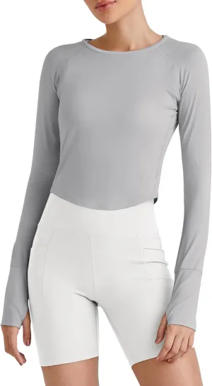 G4Free UPF 50  Rash Guard for Women Long Sleeve Workout Tops Lightweight Sun Shirts UV Protection Athletic Hiking