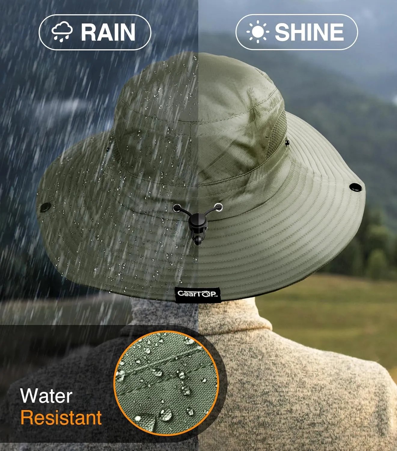 GearTOP Safari Sun Hat for Men and Sun Hats for Women UV Protection UPF 50  Hiking, Gardening, Fishing