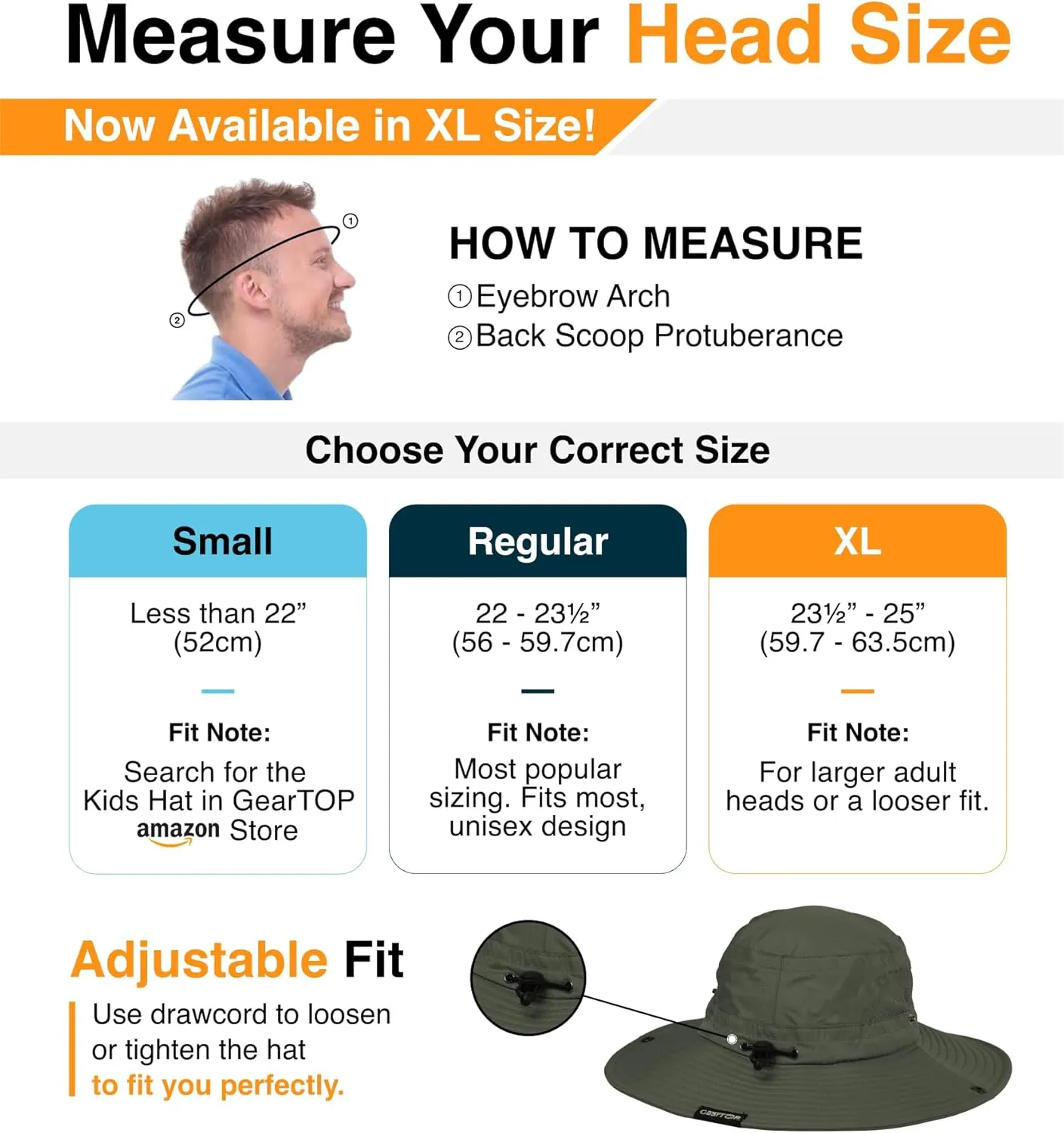 GearTOP Safari Sun Hat for Men and Sun Hats for Women UV Protection UPF 50  Hiking, Gardening, Fishing