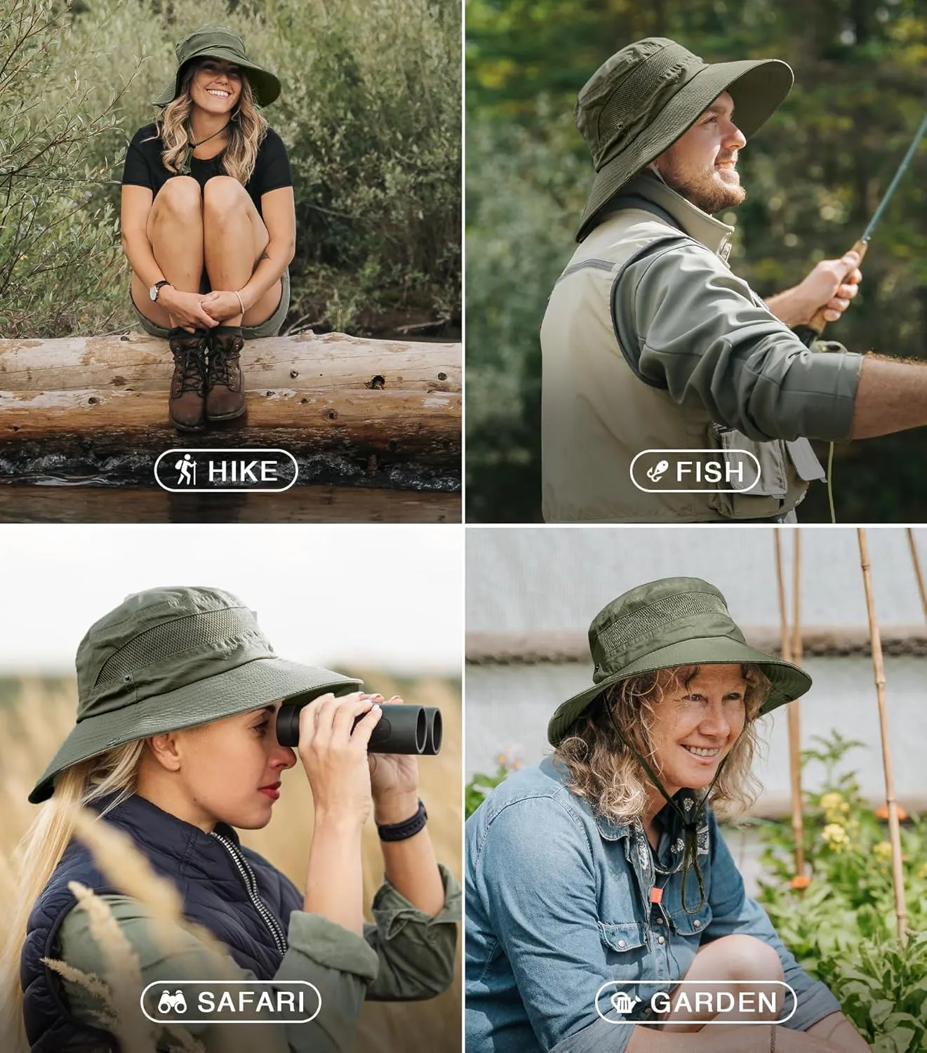 GearTOP Safari Sun Hat for Men and Sun Hats for Women UV Protection UPF 50  Hiking, Gardening, Fishing