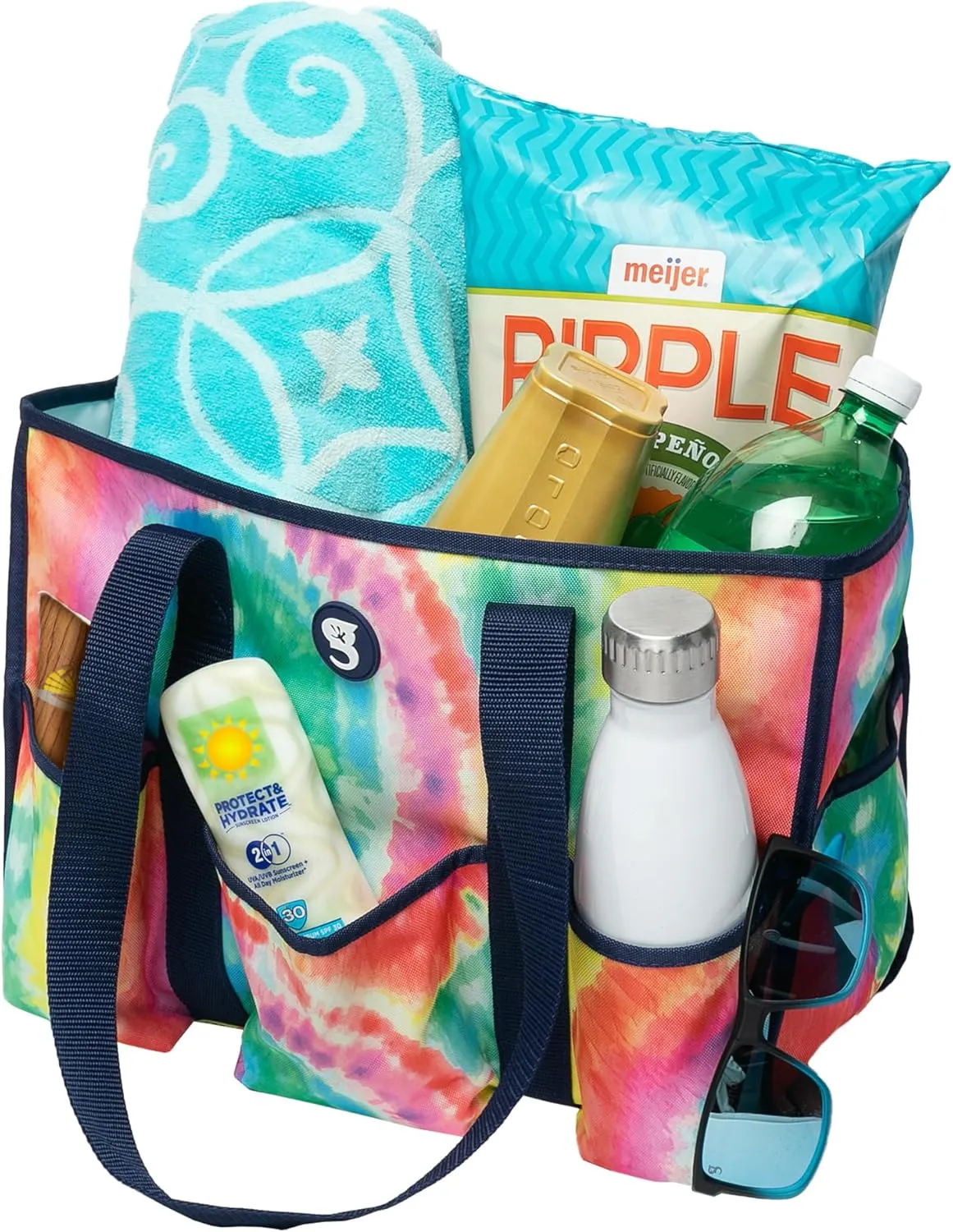 geckobrands 8 Pocket Tote - Utility Travel Swimming Pool Tote Duffle Bag for Gym, Shopping, and Everyday Use
