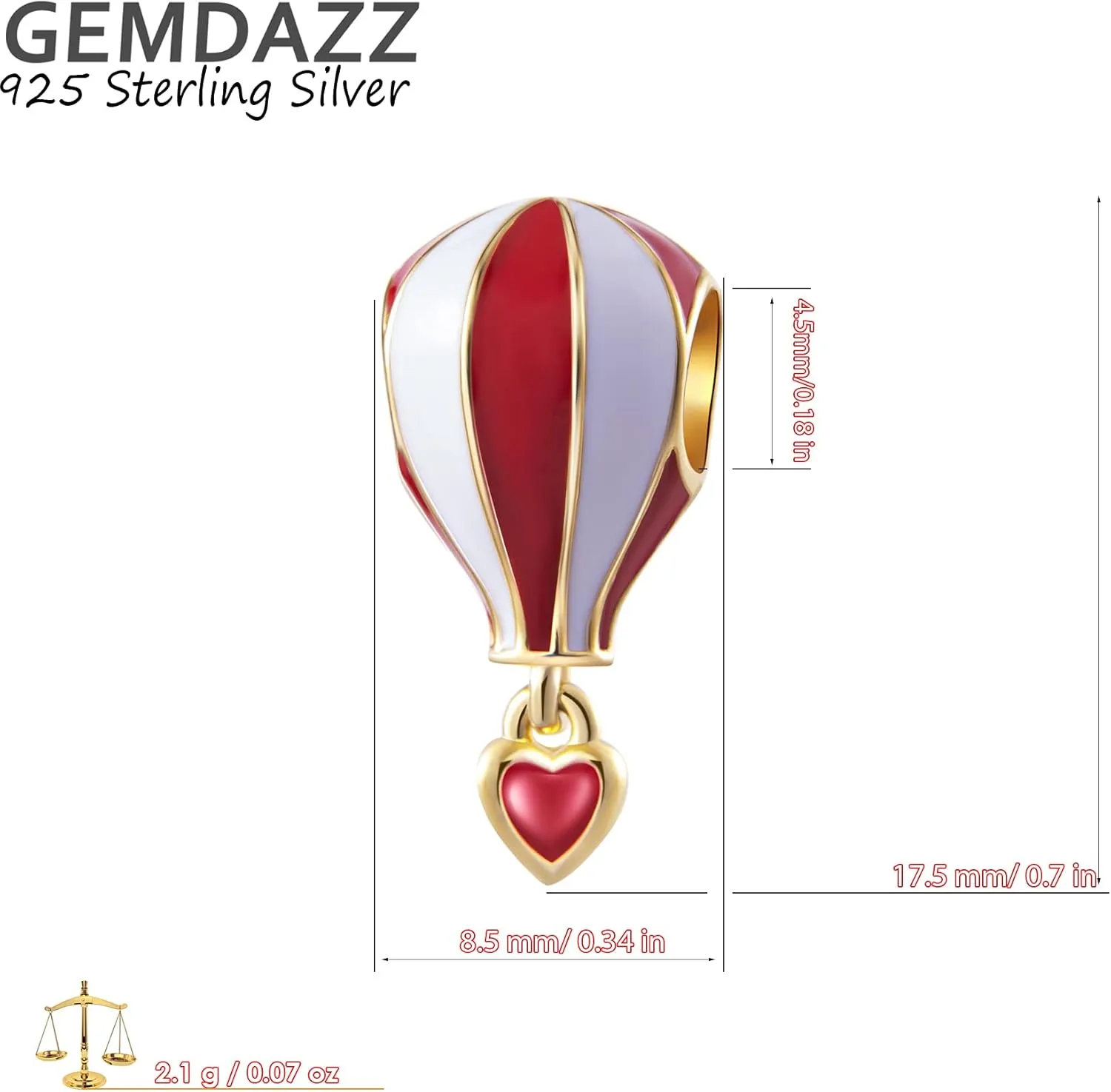 GEMDAZZ Silver Travel Charm Hobby Charm for Women Bracelets 925 Sterling Silver Shopping Handbag, High Heel Shoe, Guitar Beads, Valentines for Lover/Friends/Mother/Musician