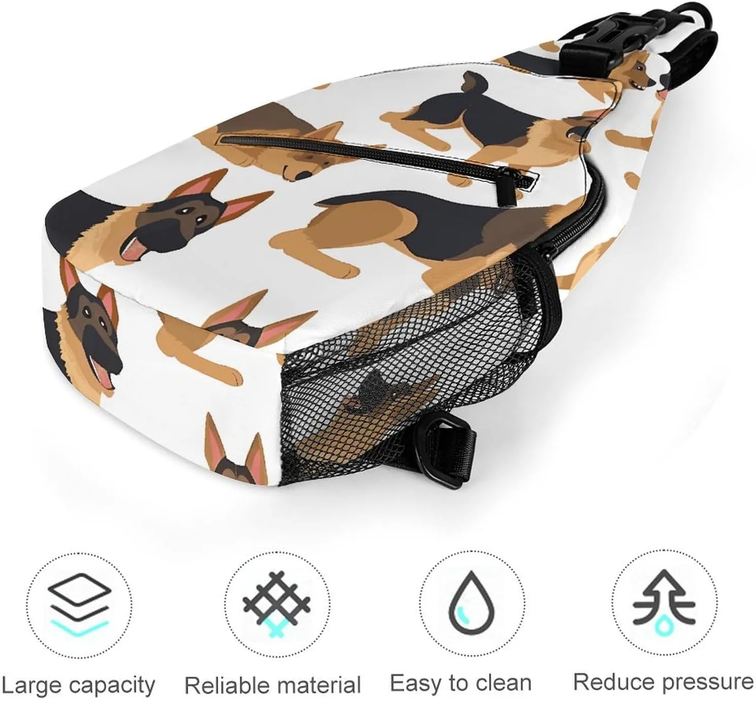 German Shepherd Crossbody Bag, Sling Bag, Sling Backpack, Belt Bags for Travel Outdoors Hiking