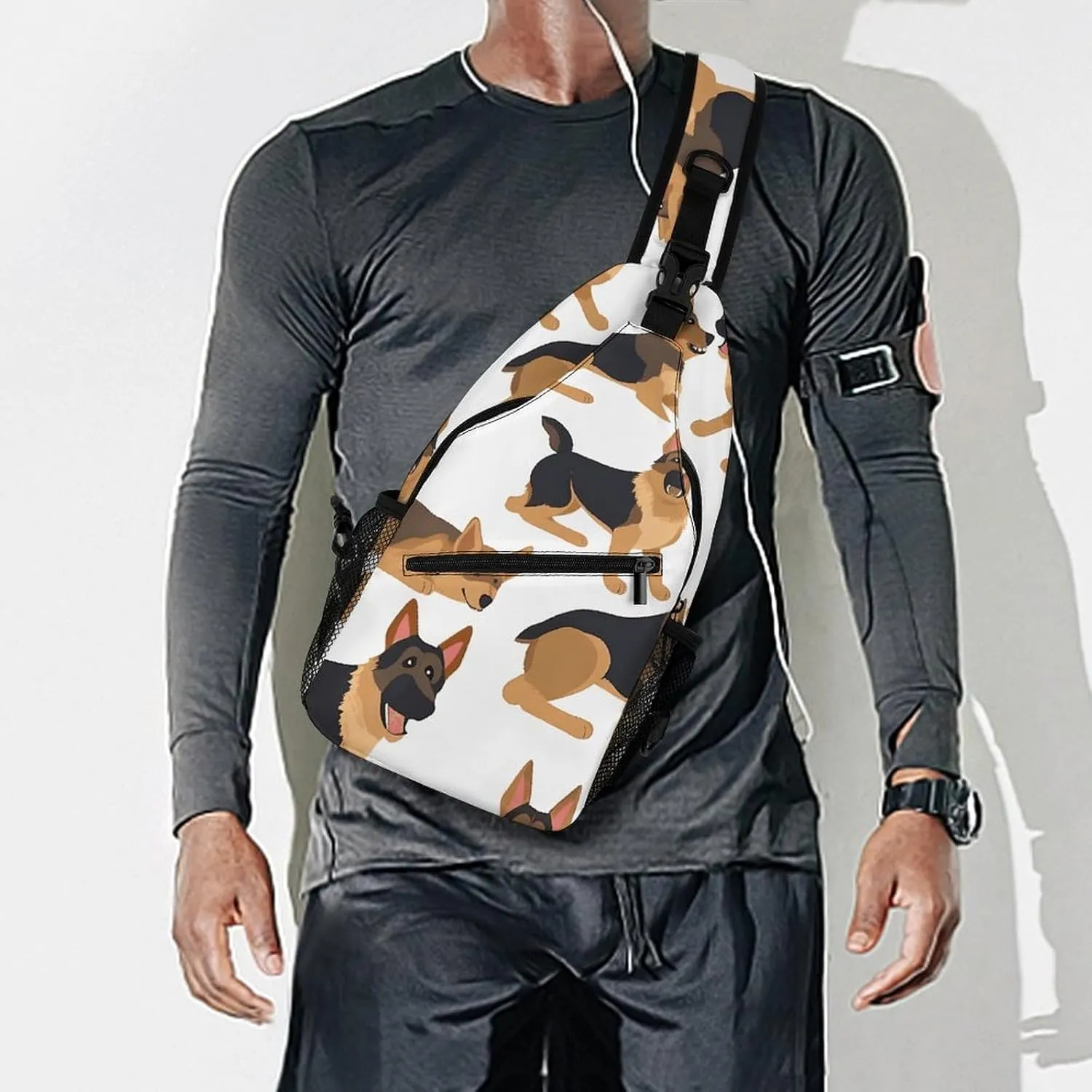 German Shepherd Crossbody Bag, Sling Bag, Sling Backpack, Belt Bags for Travel Outdoors Hiking