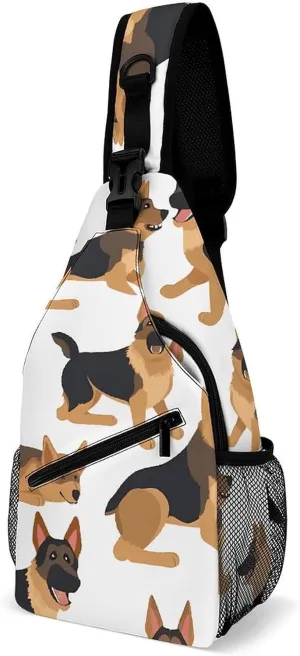German Shepherd Crossbody Bag, Sling Bag, Sling Backpack, Belt Bags for Travel Outdoors Hiking