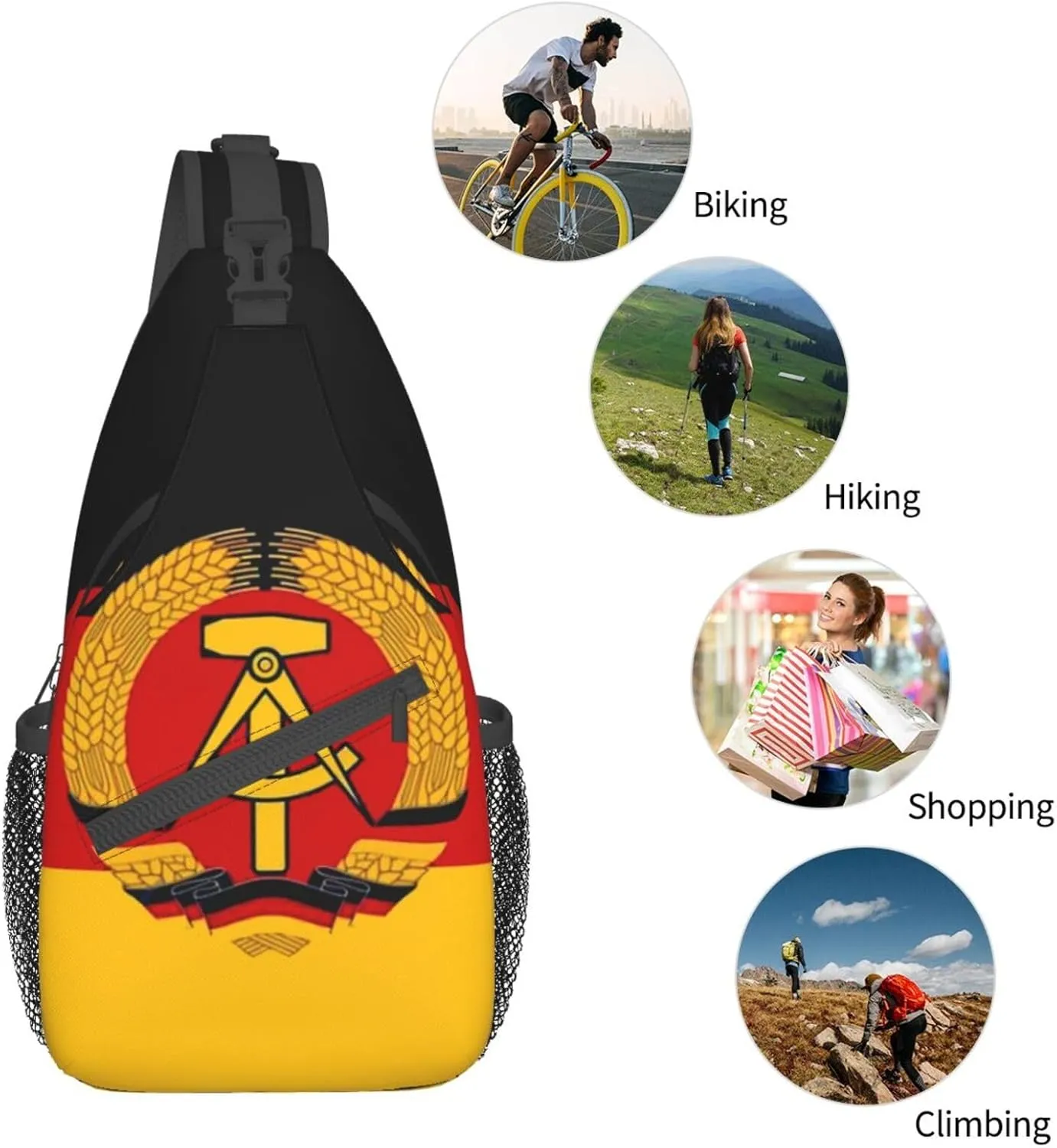 Germany Crossbody Bag German Shoulder Bag Backpack Germany Flag Sling Bag Chest Casual Daypack Bag