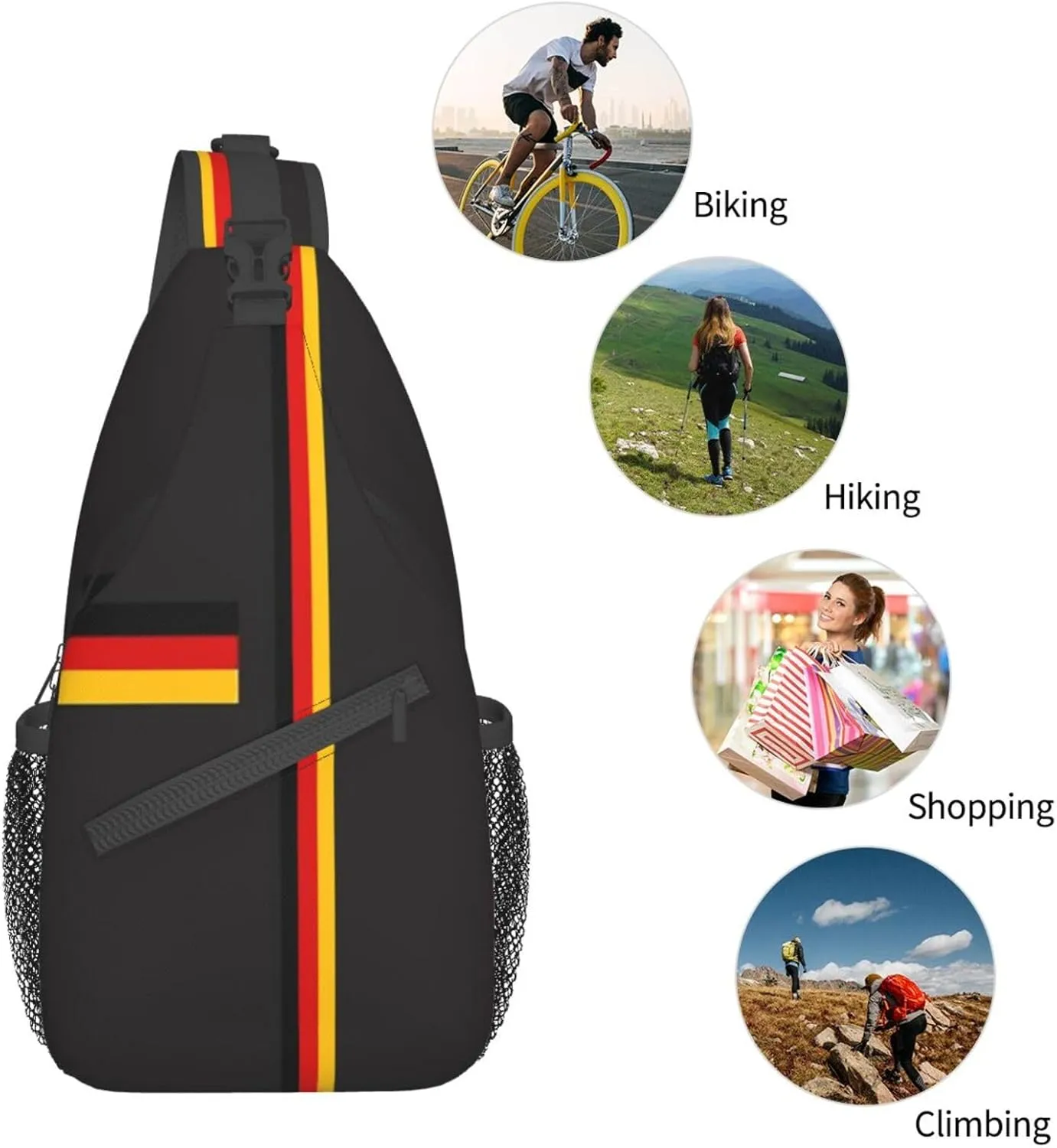 Germany Crossbody Bag German Shoulder Bag Backpack Germany Flag Sling Bag Chest Casual Daypack Bag