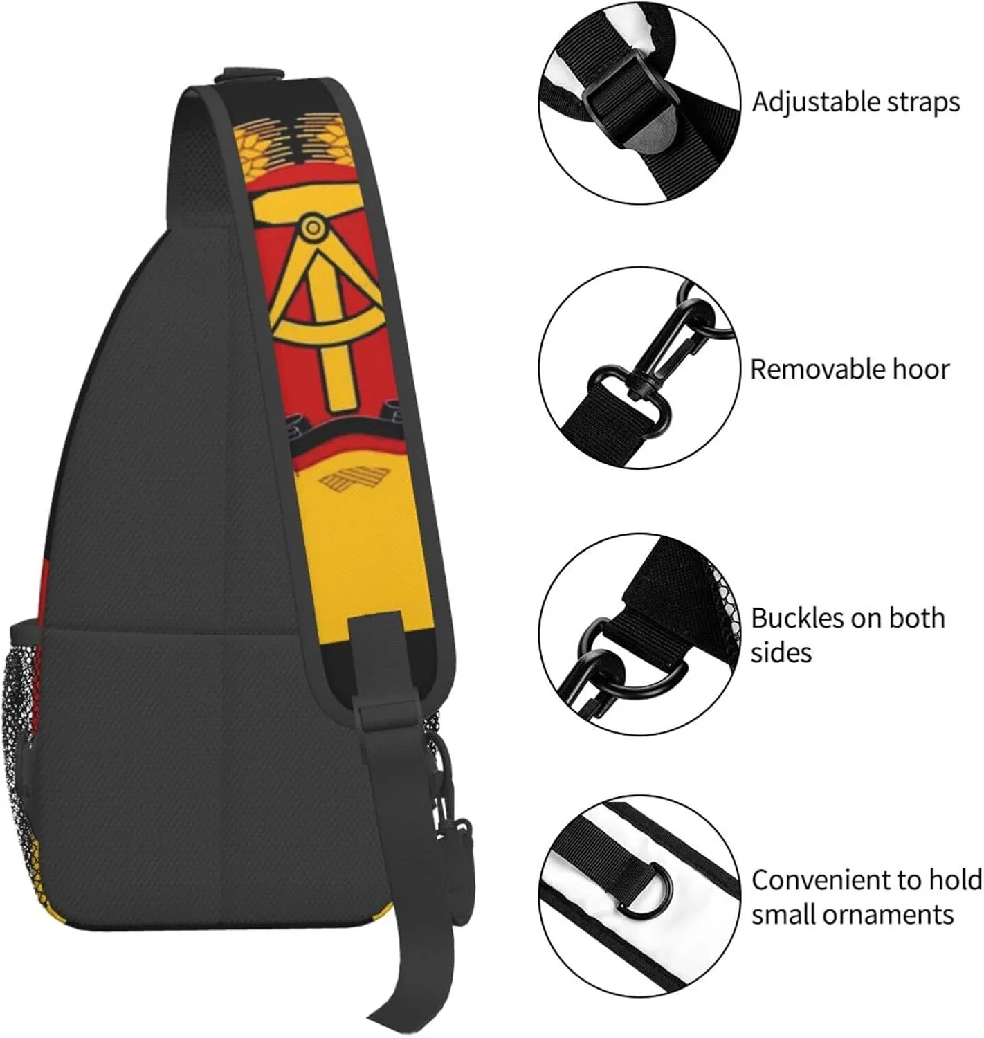 Germany Crossbody Bag German Shoulder Bag Backpack Germany Flag Sling Bag Chest Casual Daypack Bag