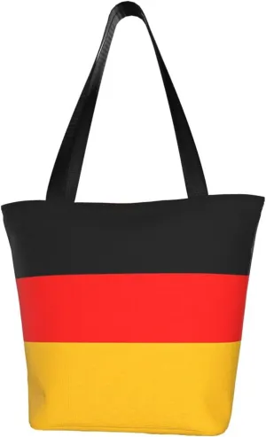Germany Flag Classic Printed Design,Large-Capacity Lightweight Quilted Handbag,Suitable For Shopping,Fitness,Fashionable And Easy To Match Life