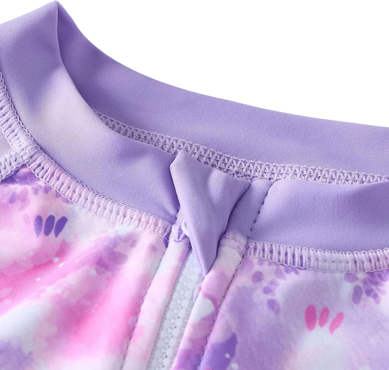 Girls Long Sleeve Rash Guard Swimsuits Zipper Bathing Suits
