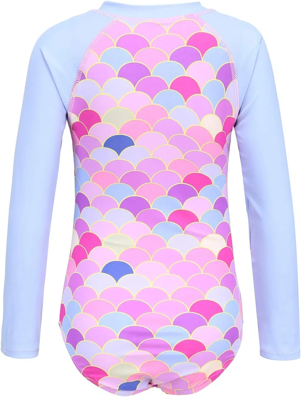 Girls Rash Guard Long Sleeve One Piece Swimsuits Stripes Zipper Bathing Suits UPF 50 /Sun Protection