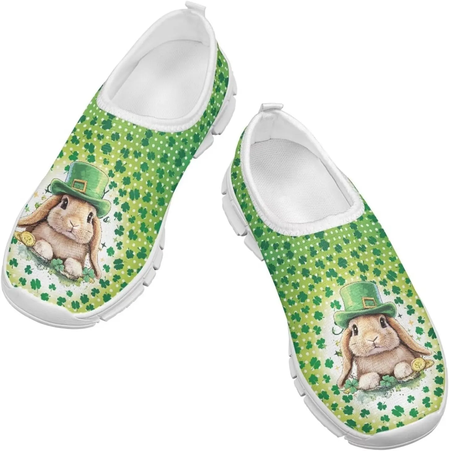 Girls Slip On Sneakers St Patrick's Day Costume Kids Tennis Gym Shoes